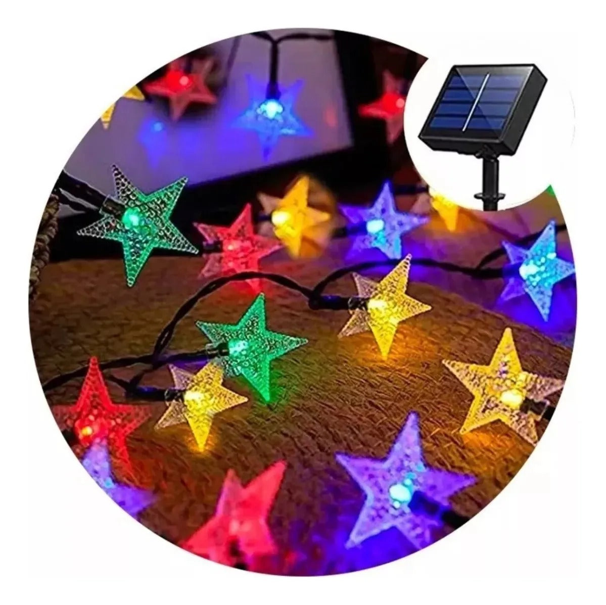 Luces navideñas 5m con Panel solar