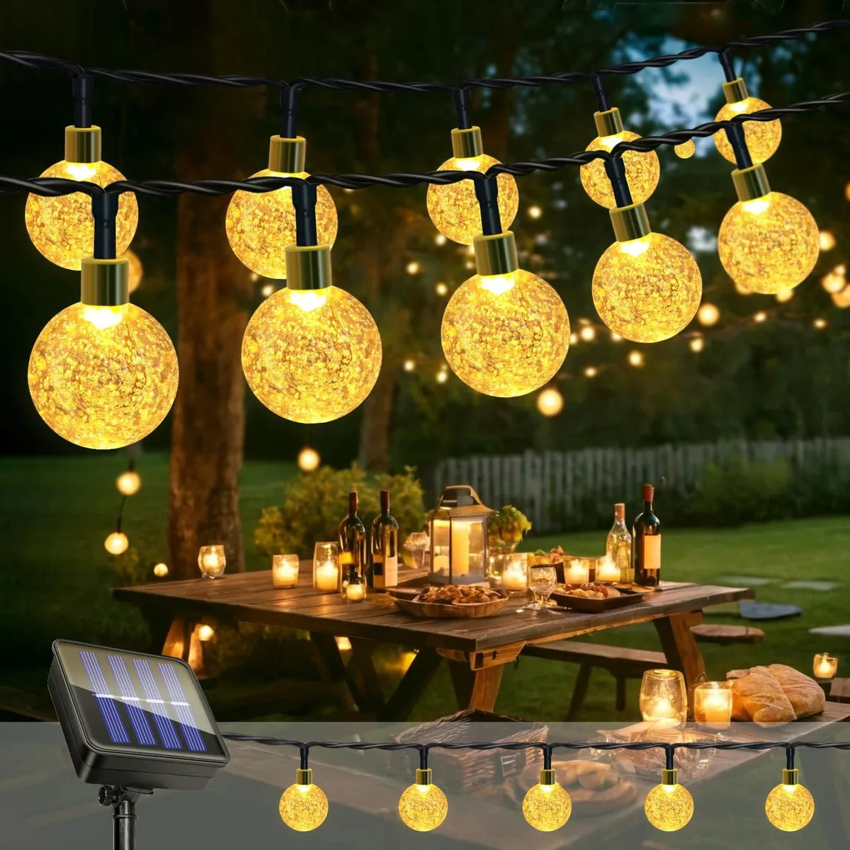 Luces navideñas 5m con Panel solar